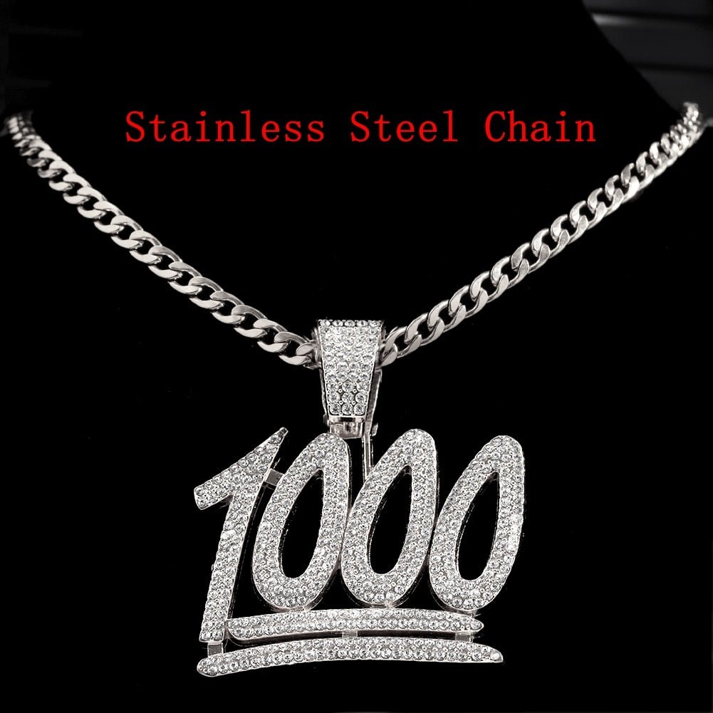 1000 Pendant - Icefall - Silver Steel Cuban