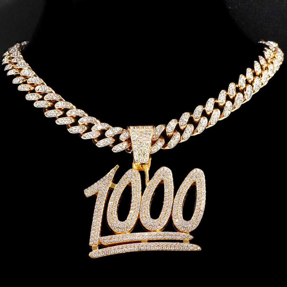 1000 Pendant - Icefall - Gold Cuban