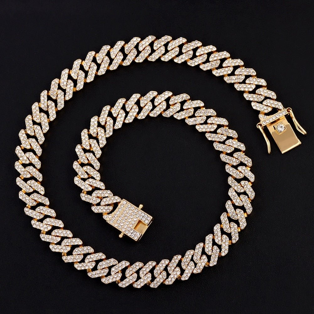 12mm Prong Cuban Chain - Icefall