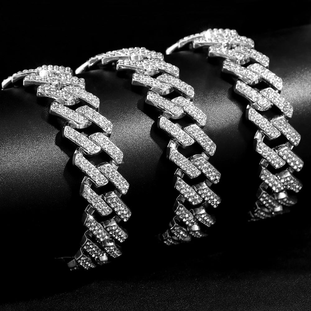 20mm Prong Cuban Bracelet - Icefall