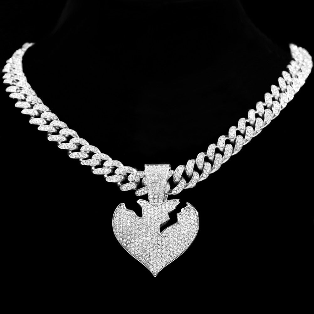 Cracked Heart Pendant - Icefall