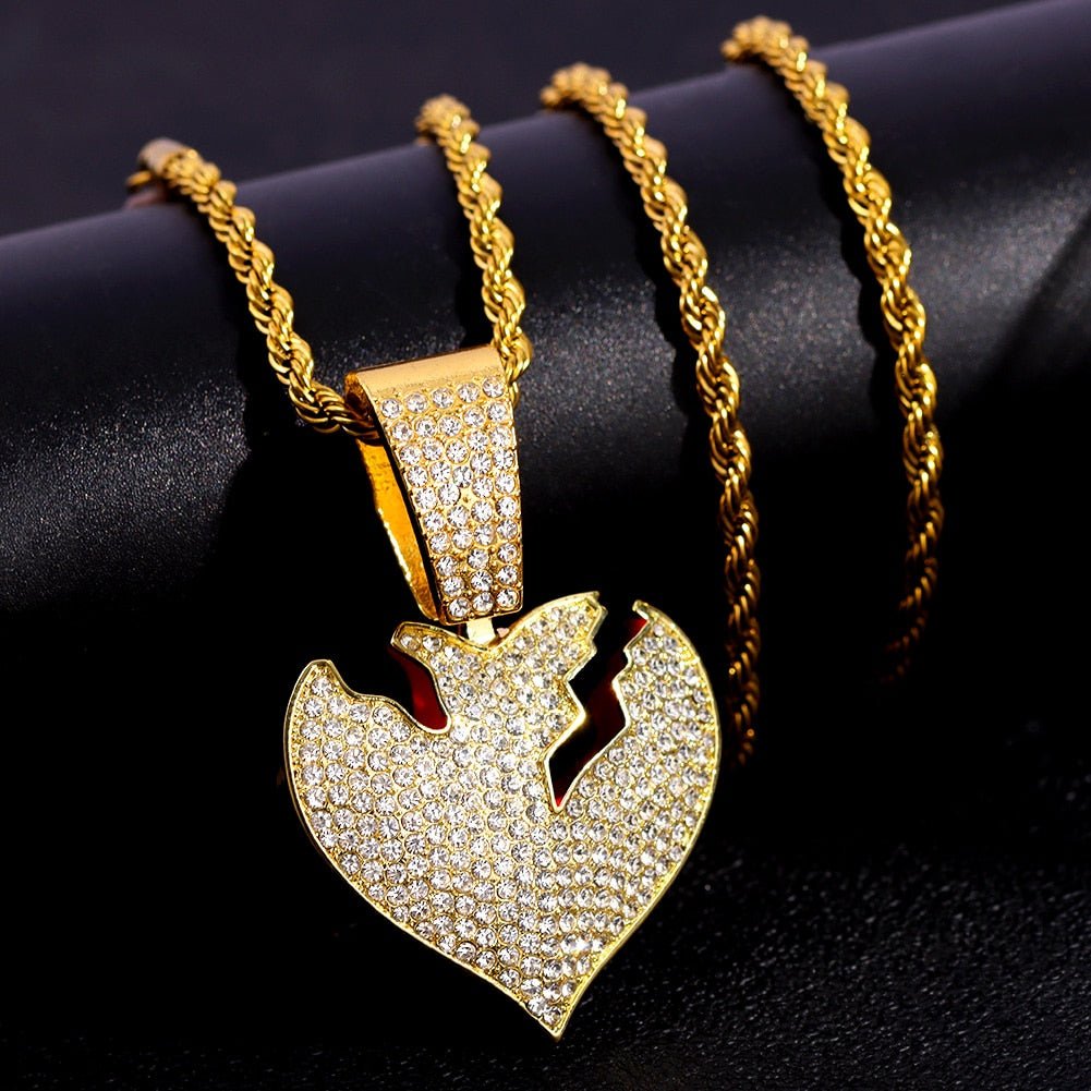 Cracked Heart Pendant - Icefall