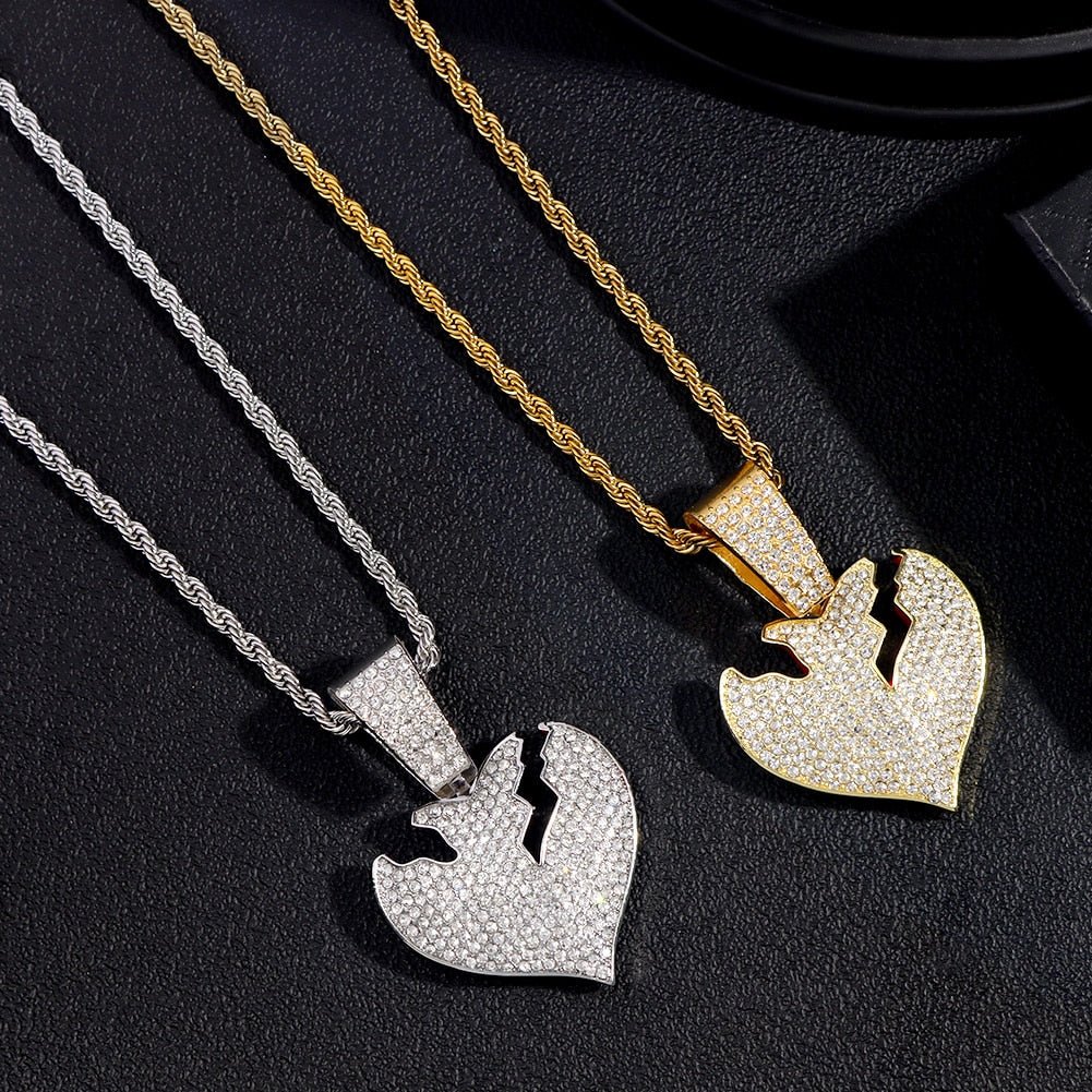 Cracked Heart Pendant - Icefall