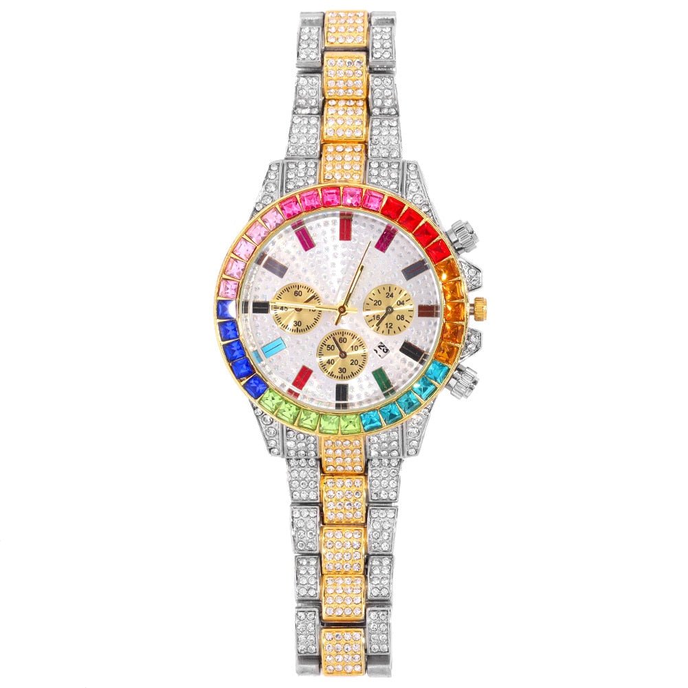 Iced Rainbow Watch - Icefall - Silver + Gold