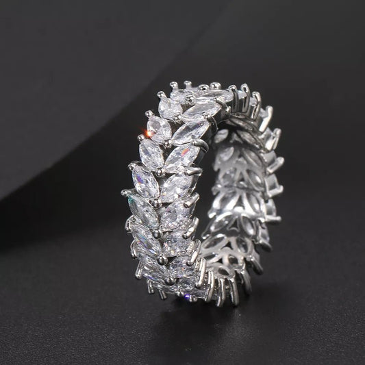 Leaf Eternity Ring - Icefall