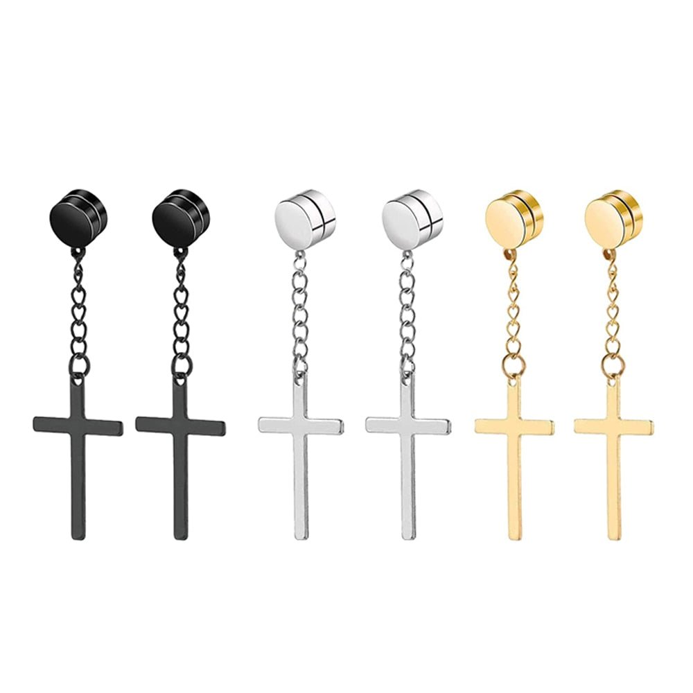 Magnetic Cross Earring - Icefall