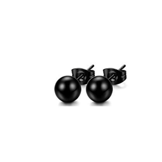 Pearl Stud Earrings Black - Icefall