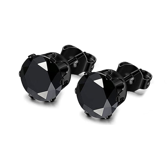 Round Cut Earrings Black - Icefall