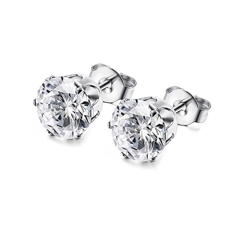 Round Cut Earrings Silver - Icefall