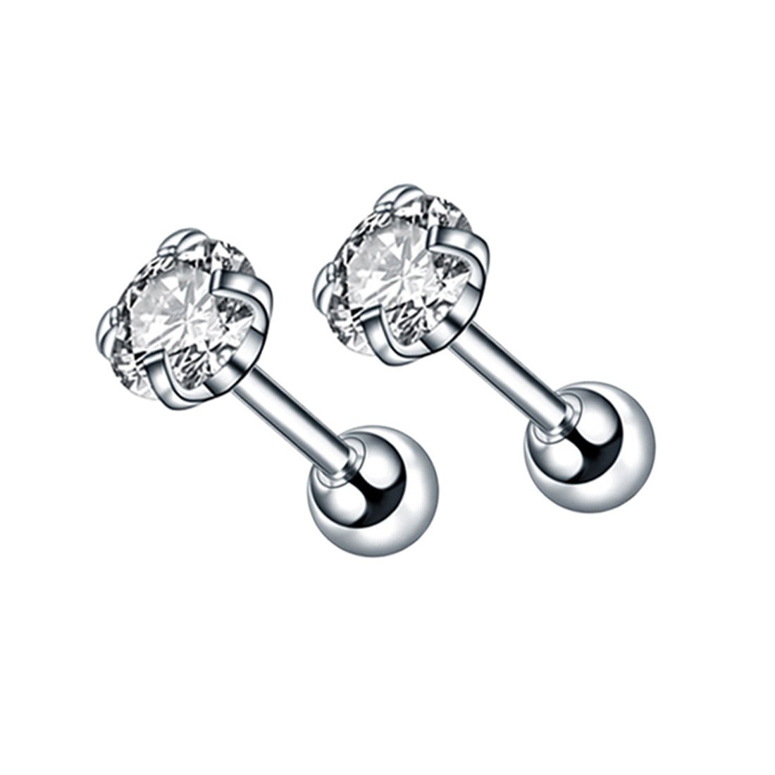 Round Cut Earrings Silver - Icefall